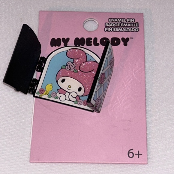 π Loungefly π Sanrio My Melody Spring Flower Window Hinge Enamel Badge Pin π - Picture 3 of 6